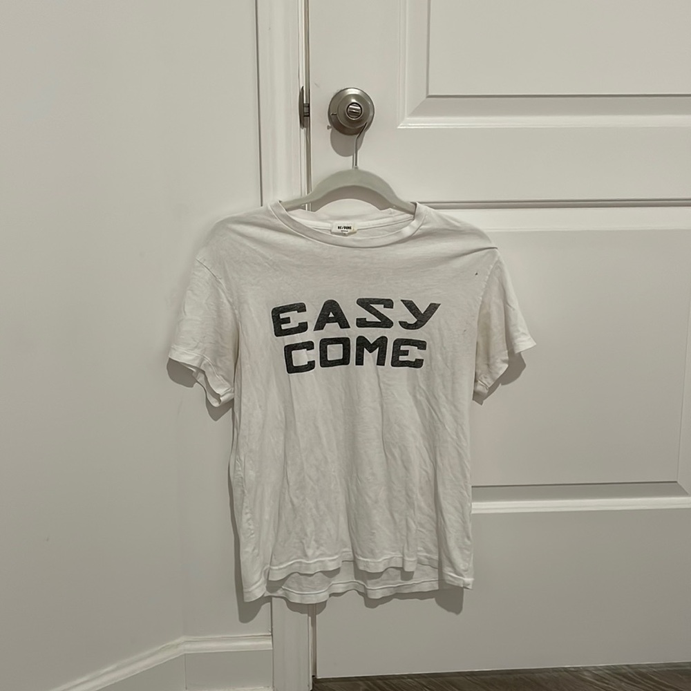 RE/DONE white graphic T shirt size small in good condition !